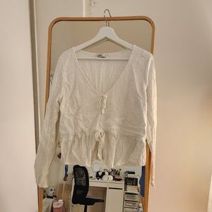 Hollister White Long Sleeve Blouse